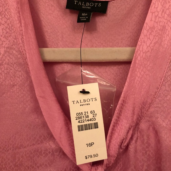 SALE! Talbots pink blouse with tie - Picture 2 of 3
